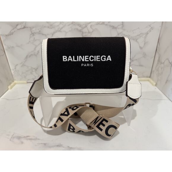 Balineciega Handbags - Balineciega Woman's Black and White Cross Body Purse w/Strap- Pre-owned